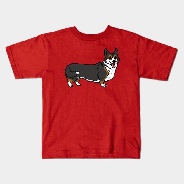 Pembroke Welsh Corgi Black and Tan Kids T-Shirt by RJKpoyp